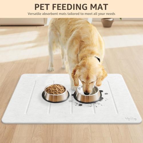 Yolife Stone Bath Mat Large, 32 x 20 Diatomaceous Earth Bath Mat for Bathroom, Super Absorbent Quick Drying Bathroom Stone Mat, Non-Slip Diatomite Shower Mat, Easy to Clean (White Grey)