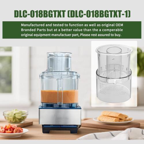 DLC-018BGTXT (DLC-018BGTXT-1) Large Pusher and Sleeve Assembly Fit for Food Processors, Compatible with Cuisinart Tritan Custom Food Processor DFP-11, DLC-8S, DLC-8SY, DFP-11 Deluxe 11,DLC -5,DLC-7FPC