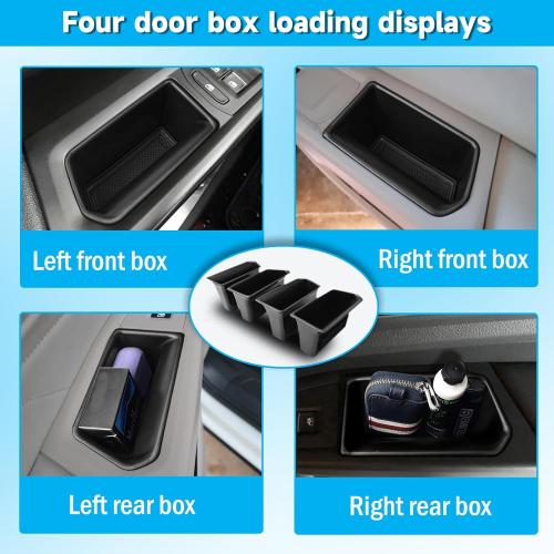 EDBETOS Atlas Door Side Storage Box Handle Container Compatible with 2018-2023 VW Atlas/Atlas Cross Sport Accessories, ABS Inner Door Handle Organizer Phone Pocket Insert Tray Glove Pallet, 4PCS Set