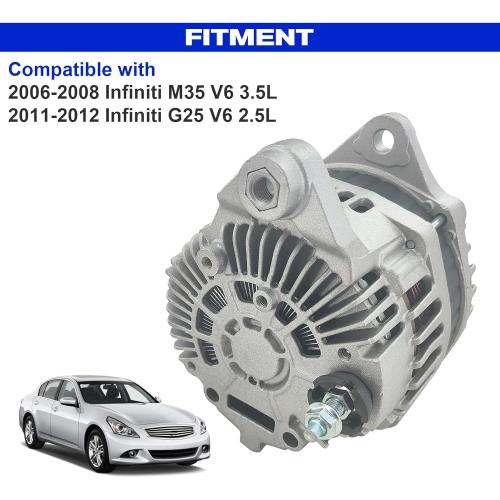 SHOWSEN 11315 Alternator 150A Compatible with 2011-2012 Infiniti G25 2.5L, 2006-2008 Infiniti M35 V6 3.5L, 12V Replacement 23100-EG010