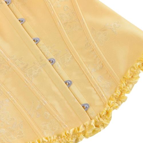 frawirshau Women's Lace Up Boned Overbust Corset Bustier Lingerie Bodyshaper Top