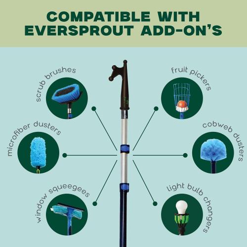 EVERSPROUT Telescoping Boat Hook | Floats, Scratch-Resistant, Sturdy Design | Durable & Lightweight, 3-Stage Anodized Aluminum Pole | Threaded End for Boating Accessories
