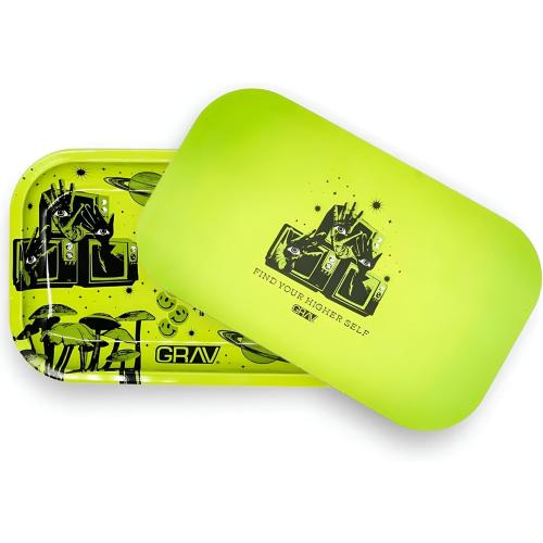GRAV Metal Rolling Tray with Magnetic Lid (Find Your Higher Self)