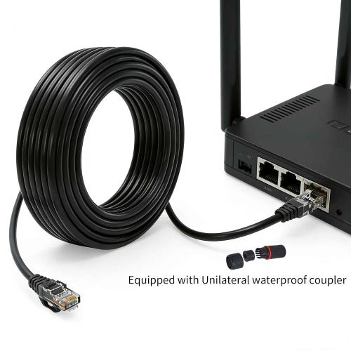 Cat 6 Ethernet Cableft,PoE Cable High Speed 10Gbps LAN RJ45 Network Cable LAN Cable 100ft for Indoor IP Camera Cable Router, VoIP Internet Cable 30m Long ethernet Cable 85ft Black 1PCS