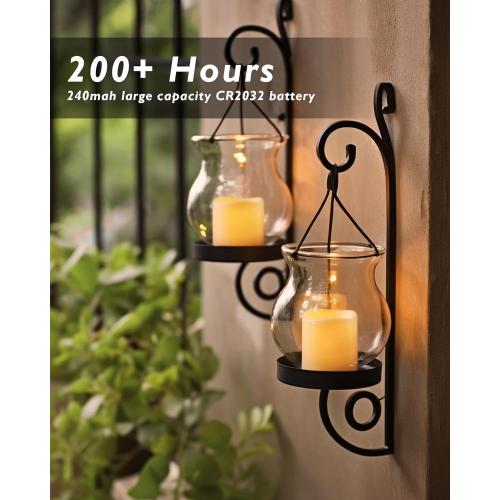 Homemory Set of  24Pack Flickering Flameless Votive Candles,200 Hour Electric Fake Candles,Battery Operated LED Tealight for Wedding,Table,Outdoor,Halloween,Christmas Decoration-Amber Yellow