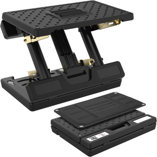 Footrest for Under Desk at Work,Height Adjustable Footrest with Massage Roller and Soft Pad,Foldable, Ergonomic fits Office,Home,Travel,Gaming,Sturdy Metal Frame,All-Season Use(Black)