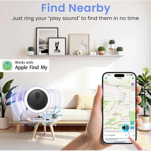 GPS Tracker for Vehicles, No Subscription or SIM Required(iOS Only), Hidden Vehicle Locator, Magnetic Waterproof, Accurate Tracking, 365-Day Battery Life,(F18B)