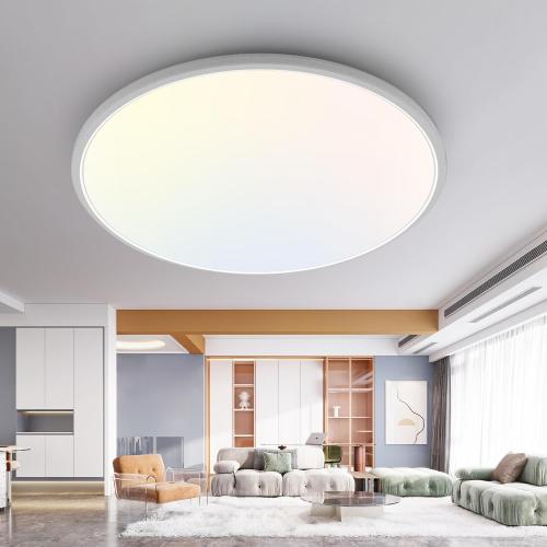 1PACK LED Flush Mount Ceiling Light Fixture, 3000K-4500K-6000K & 150W Equivalent Modern Kitchen Recessed Ceiling Lamp 36W 3600Lm 16 Inch Closet Round Surface for Bathroom Laundry Bedroom Hallway