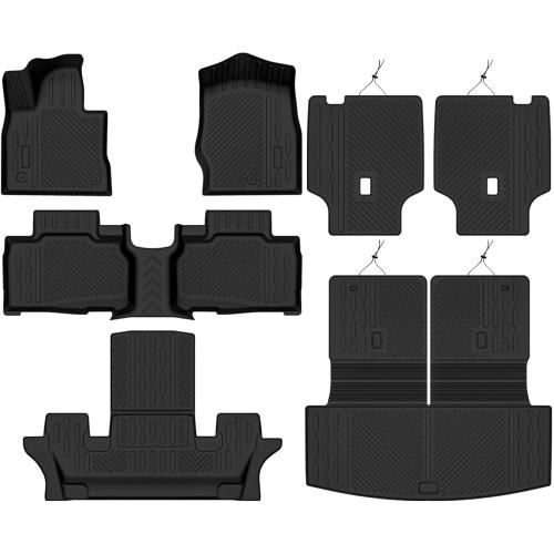 All Weather Floor Mats Fit for Ford Explorer (6 Seats) 2020-2025 Floor Mats & Cargo Mat with Backrest Mats & 2nd Row Backrest Mats Replacement for Ford Explorer Accessories