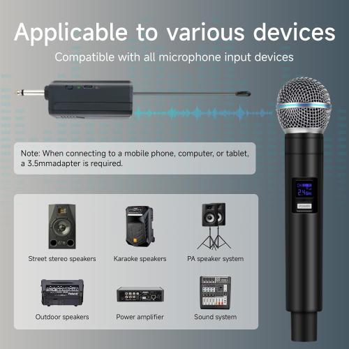 Professional Wireless Microphone for Podcast, Karaoke & Singing – 2.4GHz Portable Dynamic Mic with 150ft Range, 8H Battery,Micrófono Inalámbrico for Streaming & Live Performance