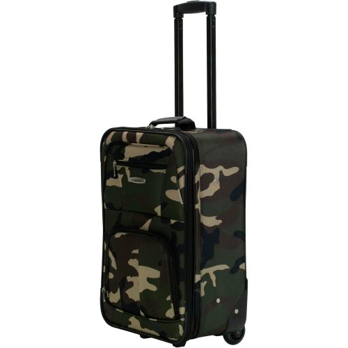 Rockland Fashion Softside Upright Luggage Set,Expandable, Wheel, Telescopic Handle, Camouflage, 2-Piece (14/19)