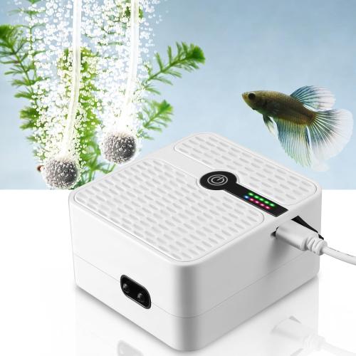 FEDOUR Battery Powered Air Pump Aquarium, Portable USB Rechargeable Fish Tank Air Pump, Fish Tank Bubbler for Up to 120Gal Fish Tanks, Outdoor Fishing, Aquatic Transport, and Aquatic Markets