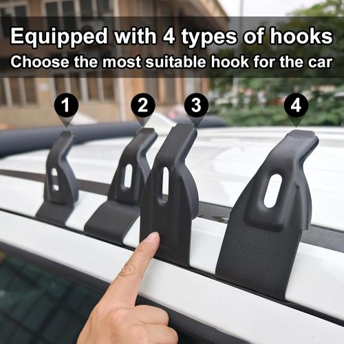 SYDSZ 51 Universal Car Roof Rack Cross Bars with Lockable Anti-Theft Design, Capacity Roof Rack for Bare Roof, Secure Quick-Lock System, 220LBS Load Capacity, with 4 Kinds Clamp