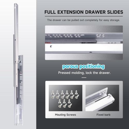 6 Pairs 21 Inch Undermount Soft Close Drawer Slides Full Extension Ball Bearing Hidden Rails with 3D Adjustable Locking Devices and Brackets