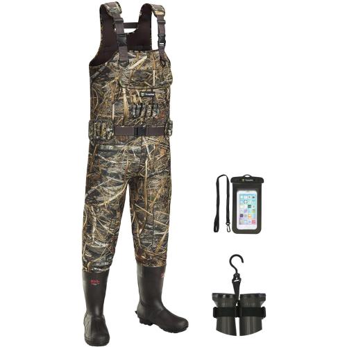 TIDEWE Chest Waders, Hunting Waders for Men with 800G Insulation, Waterproof Neoprene Camo Bootfoot Wader