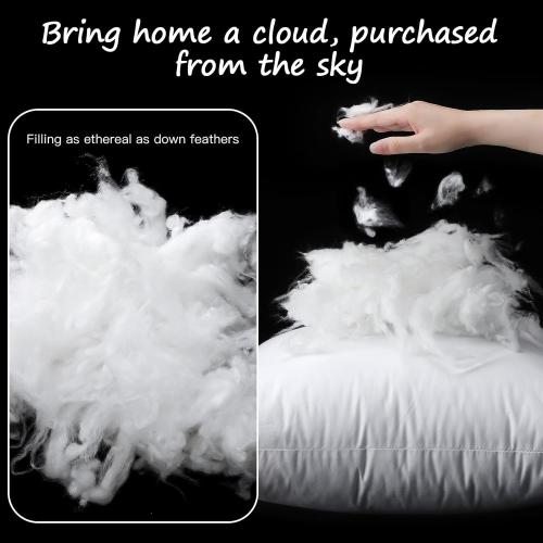 Artscope Synthetic Down Pillow Insert, 20x20 Down Alternative Throw Pillow Insert. Ultra Soft Fluffy Sleeping Pillow with 100% Cotton Cover, Decorative Pillows Set of 2-White.