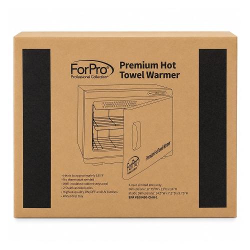 ForPro Professional Collection Premium Hot Towel Warmer, 23L Extra Large Capacity, Two Stainless Steel Racks, White