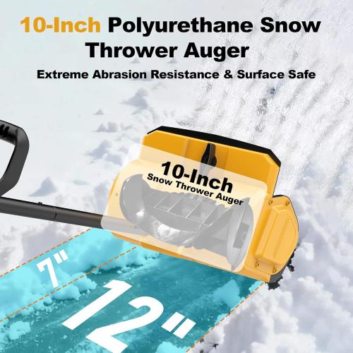 Cordless Snow Shovel Compatible with DeWalt 20V MAX Battery (NO Battery) 12 Wide & 7 Deep Cordless Snow Blower &10-Inch Polyurethane Auger, Directional Plate for Driveway, Side Walk