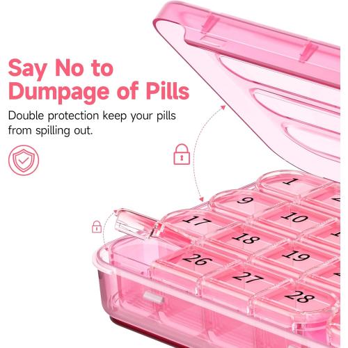 Zoksi Monthly Pill Organizer 1 Time a Day, 30 Day Pill Box Organizer Once a Day, One Month Large Pill Case for Travel, 31 Day Daily Medcine Container for Vitamins, Supplement & Medication ***PURPLE & SKY BLUE***