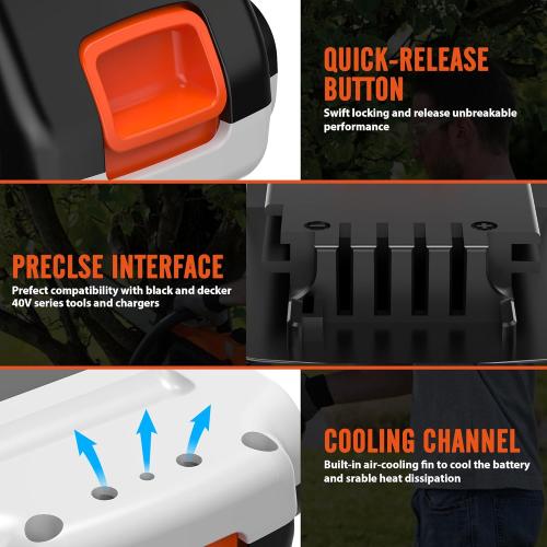 Black Replacement for Black and Decker 20V Lithium Battery,Compatible with Weed Eater 20V LBXR20 LB2X4020 LBXR2020-OPE LBXR20-OPE2 LBXR20B-2 LB2X3020-OPE LBXR20BT 20 Volt Max Power Tools