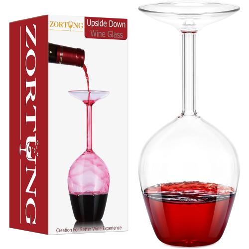 Upside Down Wine Glass Unique & Funny Wine Glasses Gifts for Women & Men