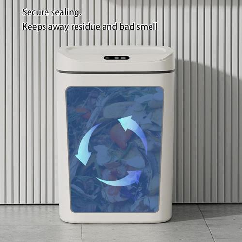 Automatic Touchless Garbage Can, Smart Motion Sensor Trash Can, Plastic Trash Can with Lid - Intelligent Trash Bin Garbage Bin Prevent Bad Smell for Bedroom Bathroom Kitchen