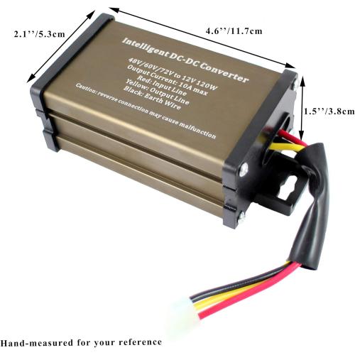 Pro Chaser DC-DC 72V 60V 48V Volt Voltage to 12V Step Down Voltage Reducer Regulator 180W 15A for Scooters & Bicycles Golf cart (10A 72v-12v)