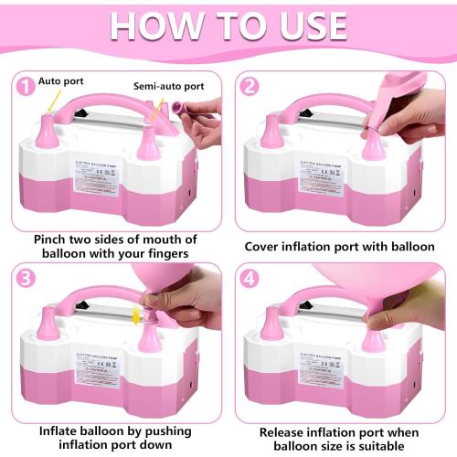 Balloon Pump Electric Party Decorations - Electric Balloon Pump for Balloon Arch Kit, Portable Dual Nozzle Balloon Inflator