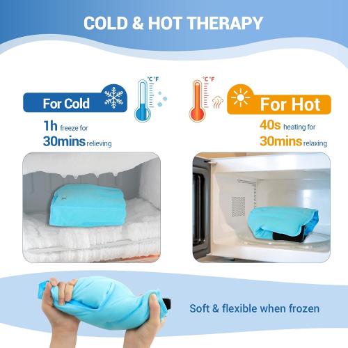 Comfytemp Large Ankle Foot Ice Pack Wrap for Plantar Fasciitis Relief, Ankles Brace for Sprained Ankle, Heel Spur, Swelling, Achilles Tendonitis, Pain, Hot & Cold Therapy, Surgery Get Well Gift, 2 Pcs