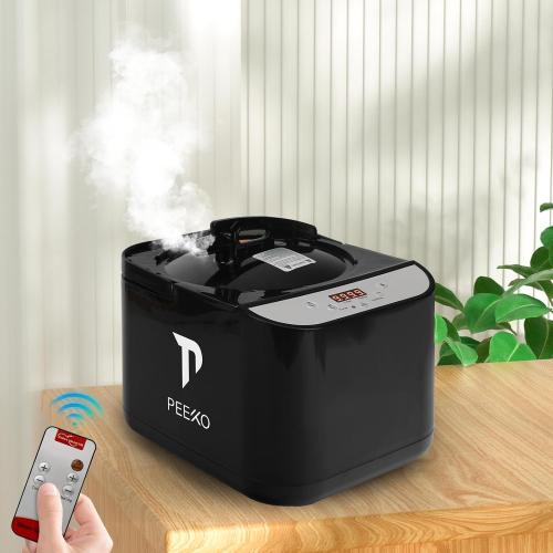 PEEKO Larger Sauna Steamer 4L, 1500W Steam Generator,Steamer Pot with Remote Control, Steam Cup, Timer, 16 Levels, 7.7”x 12.5”x9.1”，