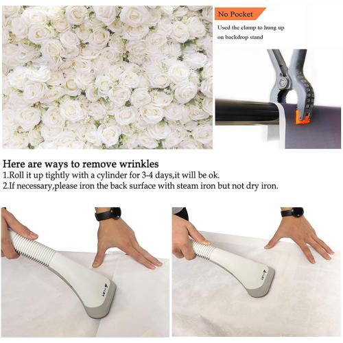 Size 7x15 Color White Avezano White Flower Backdrop for Party Photoshoot Wedding Floral Wall Bridal Shower Party Decoration Photography Background White Rose Florals Backdrops Portrait Photographic Studio (7x5ft)