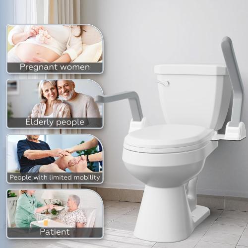 ZEAGUS Toilet Safety Rails for Seniors,500lb Heavy-Duty Toilet Safety Frame,Grab Bars,60° Adjustable & Space-Saving Toilet Assist Arms,Toilet Handles for Elderly,Disabled,and Mobility Impaired