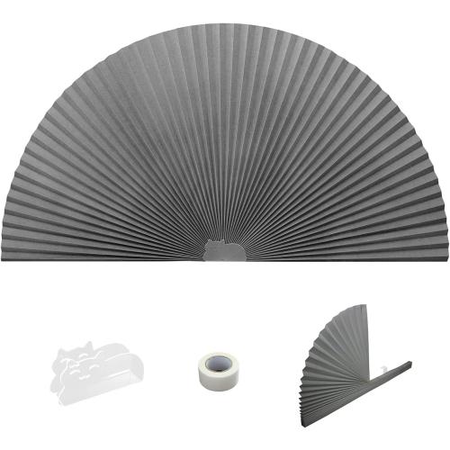 Arch Window Pleated Blinds Easy Cut and Install Pleated Shades Fliterling Linght and Blackout Blinds Grey