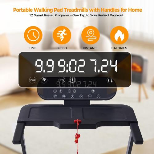 Walking Pad Treadmill with Incline, 2026 Upgrade Portable Treadmill with Handles for Home Small, 3.5HP Small Walking Pad with Handle Bar, 0.6-10.0MPH, 400LBS