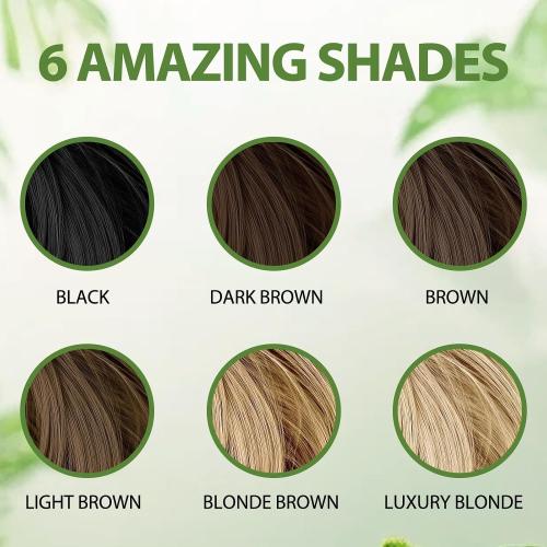 Brown Hair Dye Shampoo for 100% Gray Coverage - 3 IN 1 Hair Color Shampoo with Argan Oil & Ginseng, Ammonia & Paraben Free, Long Lasting Semi-Permanent Natural Color for Women & Men
