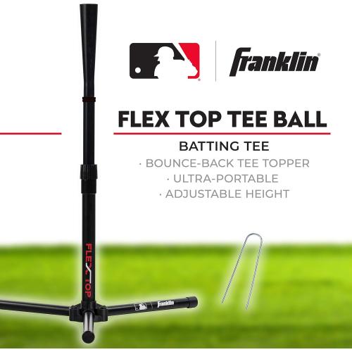 Franklin Sports MLB Flex Top Baseball Batting Tees - Portable Hitting Tees for Baseball, Teeball   Softball Practice - Kids   Adult Batting Tee Stands