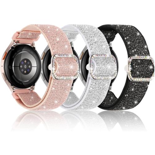 Sparkly Stretchy Nylon Bands for Samsung Galaxy Watch 7 6 5 4 Fe Band Women