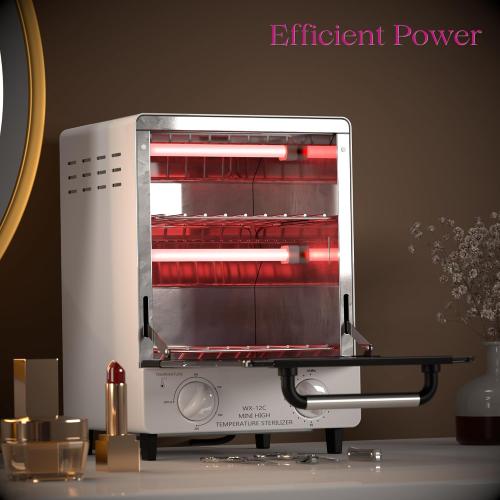 Sterilizer for Nail Tools, 12L Multifunctional High Temperature Cleaning Dry Box Stainless Steel with Temp Control, Timer, 2 Stainless Trays, Tweezer Sterilizer, Nail Salon Equipment, 110V 1000W
