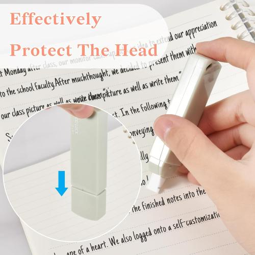 Temiary 6Pcs Mini White Correction Tapes, Quick Dry Smooth Pull Out for Writing, Aesthetic Cute Correction Tape Set Easy To Use for Students School Office Supplies (Green)