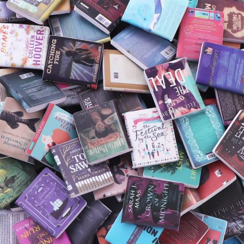 DIYDEC 300pcs Mini Books Miniatures Dollhouse Books for Anxiety Bookshelf Tiny Plastic Books for Dollhouse Decor Accessories DIY Crafting Library Bookshelf Fillers