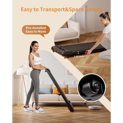 Walking Pad Treadmill, Anylife Incline Walking Pads Under Desk 330lb Capacity, 2.5HP Portable Treadmills for Home, Compact Treadmill Small Running Pad with LED Display, Remote Control