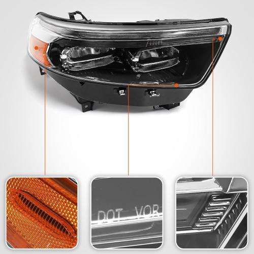 FIONE LED Headlight Assembly Compatible with Ford Explorer XLT/Limited 2020 2021 2022 Front Light Right Passenger Side RH MB5Z13008AT