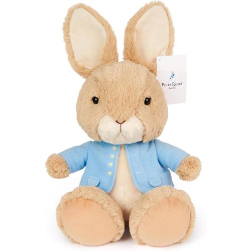 GUND Beatrix Potter Peter Rabbit Silly Pawz Plush, Easter Bunny Stuffed Animal for Ages 1 and Up, Brown/Blue, 11”