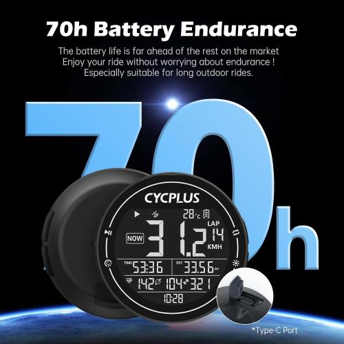 CYCPLUS GPS Bike Computer, Wireless Cycling Computer, ANT  Bluetooth Bicycle Speedometer Odometer IPX6 Waterproof, Rechargeable with 2.5″ Screen for Bikers Outdoor Cycling (New Upgraded)