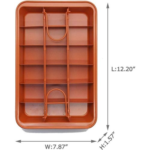 Brownie Pan, Non Stick Brownie Pans With Dividers, 18 Pre-slice Brownie Baking Tray, High Carbon Steel Bakeware for Oven Baking, Size 12 X 8 X 2 Inches