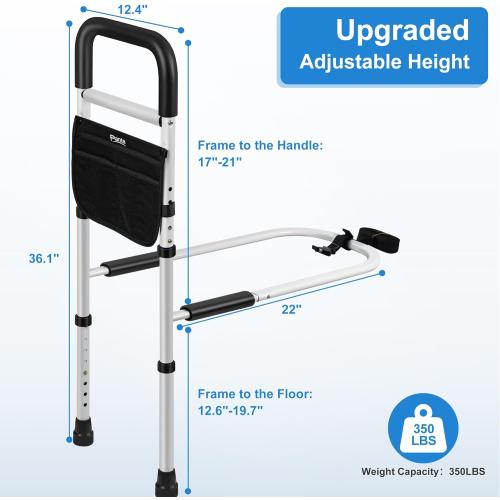 Panta Bed Rails for Elderly Adults Safety, Adjustable Bed Assist Rails for Seniors,Black