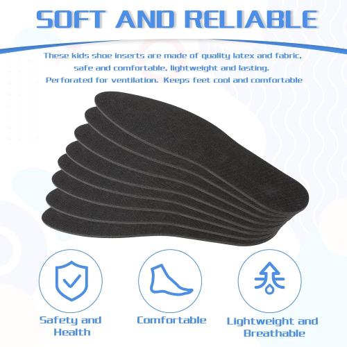 4 Pairs Shoe Inserts for Women Men, Memory Foam Shoe Inserts Soft Shoe Pads Inserts Breathable Shoe Sole Inserts Black Shoes Cushion Insoles Replacement Set for Women Men Kids Sneakers Flat Shoes