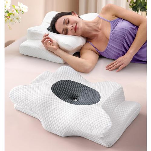 Sleep Doctor Approved Cervical Neck Pillow Sleeping, Ergonomic Contour Side Sleeper Pillows Adults, Cooling Orthopedic Pillow Pain Relief Support, Memory Foam Back Stomach Sleepers Grey Standard