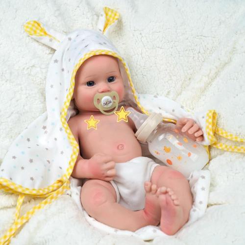 JIZHI Reborn Baby Dolls Silicone Full Body -16 Inch 5.73lb Weighted Full Platinum Silicone Baby Doll Real Life Baby Dolls with Complete Accessories for Kids Age 3