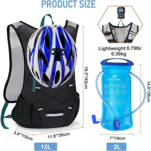 Lightweight Hydration Backpack, Running Backpack with 2L Water Bladder